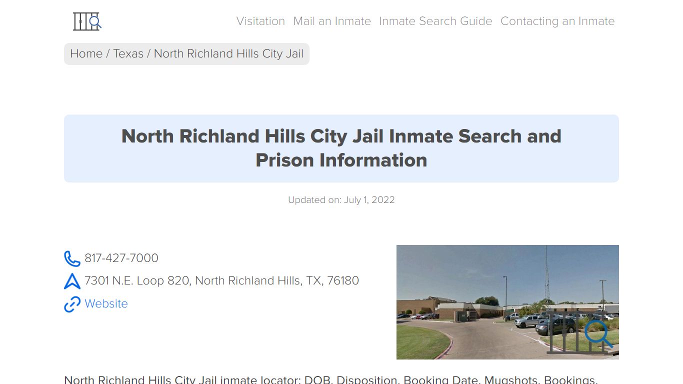 North Richland Hills City Jail Inmate Search, Visitation ...